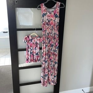 Latched mama nursing dress and matching baby dress